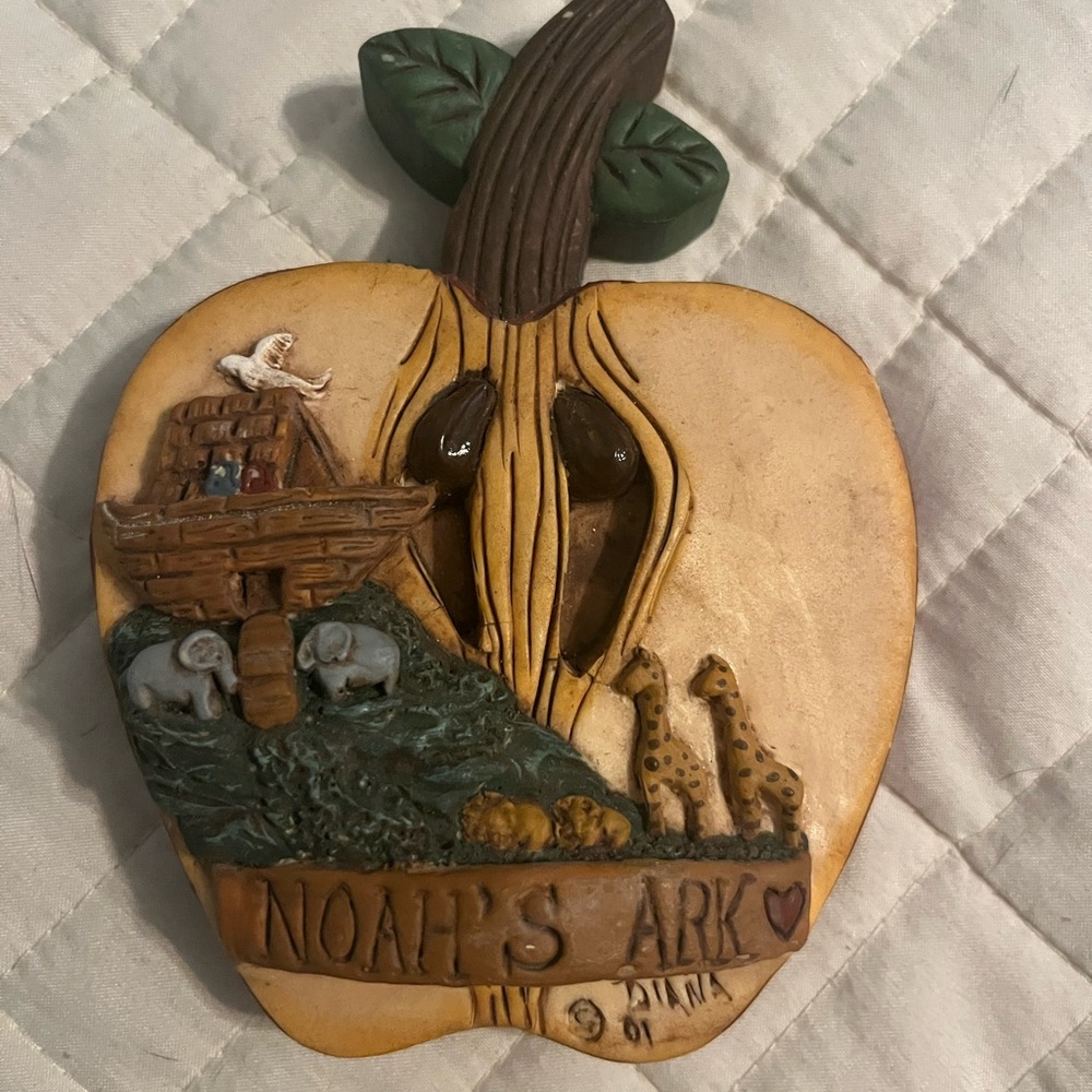 Noah's Ark Carved Wood Decor